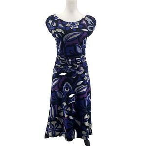 Enfocus Studio Dress Womens 8 Purple Floral‎ Whimsical Office Careercore Brunch